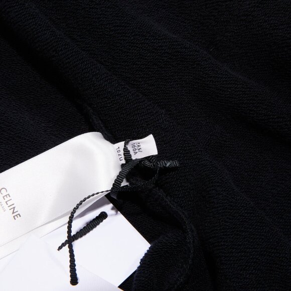 NEW CELINE x Hedi Slimane Loose Zipped Hoodie Black Cotton Fleece Logo XXL 2XL - Picture 11 of 15